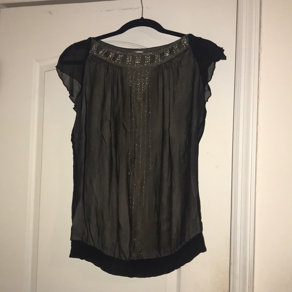Matty M Black Sequin Blouse